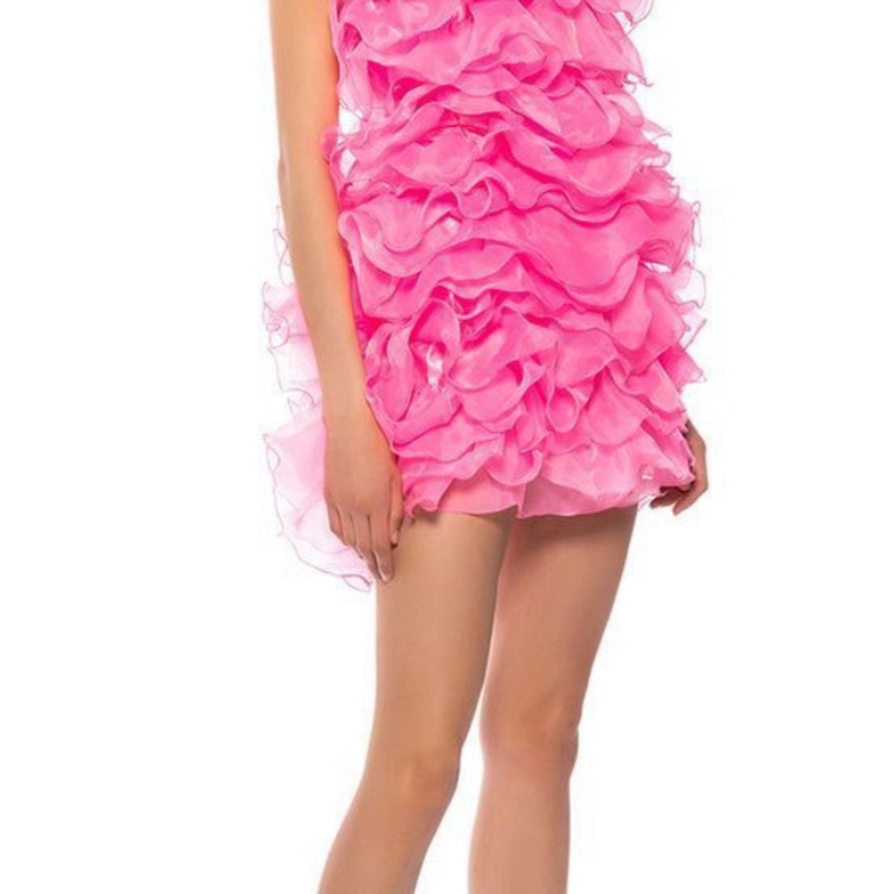 Vibrant Pink Ruffled Dress